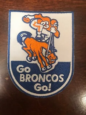 DENVER BRONCOS Vintage Rare Embroidered Iron On Patch Retro 1970'S  NFL 4” X 3” • $6.69