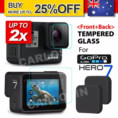 2x Tempered Glass Screen Protector Cover Lens Cap For GoPro Hero 7 6 5 Black • $2.95