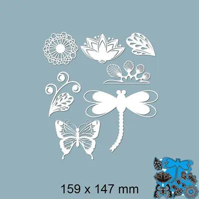 £7.15 • Buy Dragonfly Butterfly Flower Metal Cutting Dies Scrapbook Paper Embossing Stencils