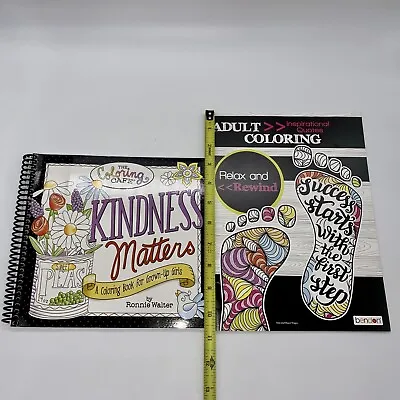Adult Coloring Book Lot Of 2 Kindness (Spiral!) & Relaxation Themed Brand New • $6.38