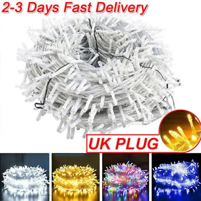 Mains Plug In Fairy String Lights 10-100M LED Xmas Party Garden Wedding Outdoor • £16.99