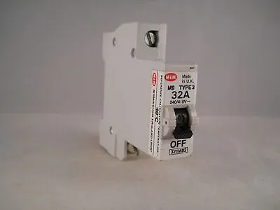 MEM MCB Type 3 32 Amp M9 Single Pole 32A Memshield Circuit Breaker T321C 321MB3 • £15.95