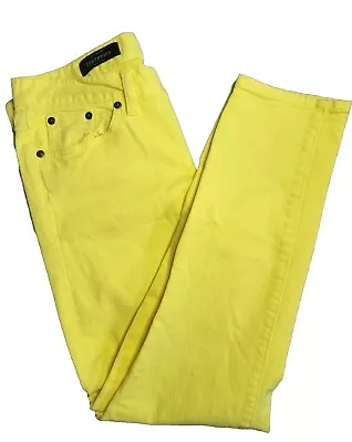 J Crew Women’s Size 28 Skinny Legs Pants Stretch Toothpick Ankle Yellow  Demin • $16.99