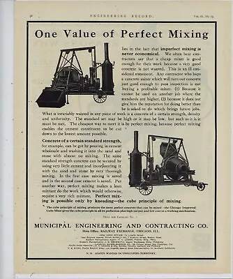 1910 Municipal Engineering & Contracting Ad: Perfect Concrete Mixing - Chicago • $17.76