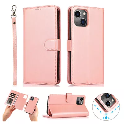 $15.99 • Buy For IPhone 14 13 12 11 Pro Max XS 8 Magnetic Leather Removable Wallet Case Cover