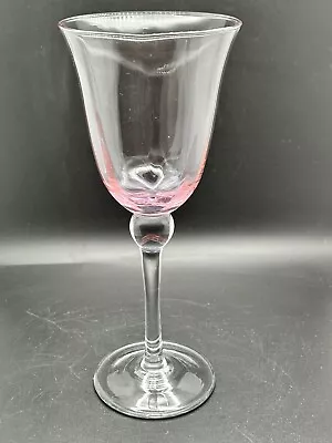 VINTAGE Elegant Stemware Water Wine Glass PINK Fade To Clear 8.5” Tall • $11.90