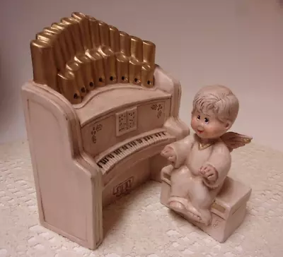 Vintage 1985 Cramer Mold Angel & Organ Music Box: Plays  Silent Night  • $99.99