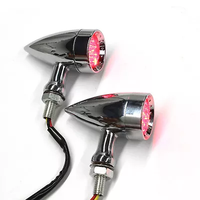 Motorcycle LED Turn Signals Red Light Indicator For Harley Davidson Cruiser US • $21.35