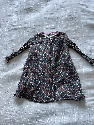 £7.99 • Buy Lovely Little Bird Blue Green Floral Retro Style Dress Age 9-12 Months Frill 