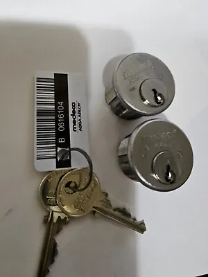 Pair Of Matching Medeco Security Lock 100100-26-00P-Z02 Mortise Cylinders • $70