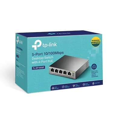 TP-Link  TL-SF1005P 5-Port 10/100Mbps Desktop Switch With 4-Port PoE • $68.90