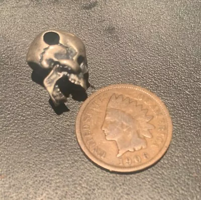 925 Sterling Silver Figural Memento Mori Retro Articulating Jaw Bead Keychain • $34.99