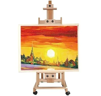 Easel Professional Artist Studio Adjustable Solid Wood H Frame Art Oil Painting • $168.91