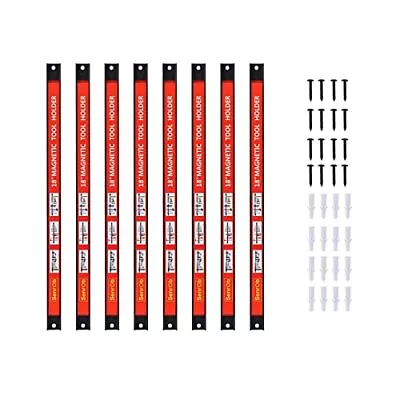 Magnetic Tool Holder 18 Inch 8 Pack Heavy Duty Magnet Tool Bar Strip Rack Wal... • $76.04