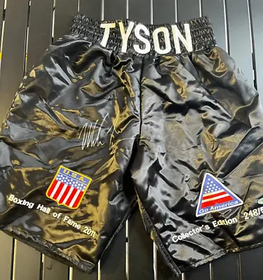 Mike Tyson Autographed Boxing Trunks Collector's Edition 248/500 COA FOD • $350