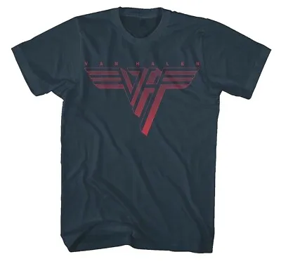 Official Van Halen T Shirt Classic Logo Blue Mens Unisex Vintage Rock Metal Tee • £14.88