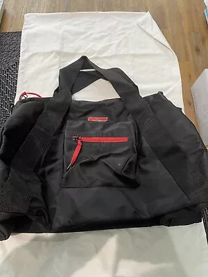 $59.75 • Buy GIVENCHY PARFUME BLACK NEW SPORTS OVERNIGHT BAG Red Zippers Unwanted Gift Reduce