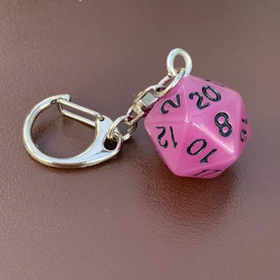 £2.49 • Buy D20 Dice Keyring - Glow In The Dark - Purple - Geek - Games Master - D&D.