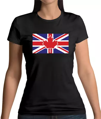 Canadian Union Jack Flag Womens T-Shirt - Canada - UK - England • £13.95