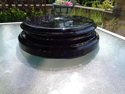 Victorian 7.1/4  Diameter Black Pottery Lamp Base Weight In Good Used Condition • £12