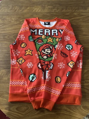 $24.99 • Buy Official Nintendo ThinkGeek Size Large Merry Mario Ugly Christmas Sweater Men's