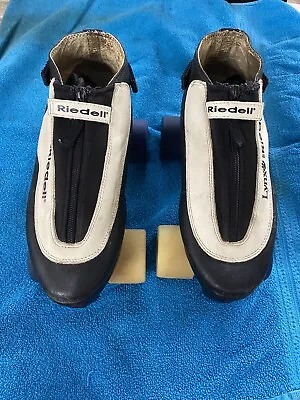 Riedell Lynx Quad Skates Size 8 Mens B&W Speed Jam Skate W/Extra Wheels • $175