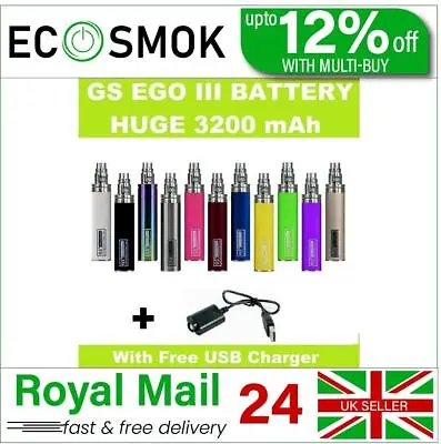 3200mAh GS EGO Battery With USB Charger - Scratch Code 100% Authentic UK Seller • £3.35