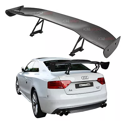 GT Style Weather Proof 57  Real Carbon Fiber Rear Adjustable Spoiler Wing W23 • $269.99