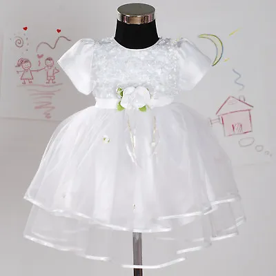 Baby Girls Christening Party Dress Pink Lilac White 0 3 6 9 12 18 Months • £16.99