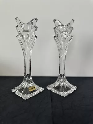 Set Of 2-Mikasa Fine 24% Lead Crystal Candlestick Holders • $15