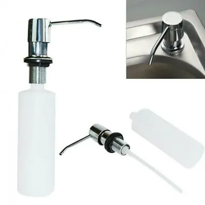 300ML Sink Soap Dispenser Kitchen Steel Hand Liquid UK Pump Bottles Portable • £5.49