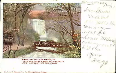 Minnehaha Falls Minneapolis Minnesota MN VO Hammon UDB Mailed 1907 • $1.99
