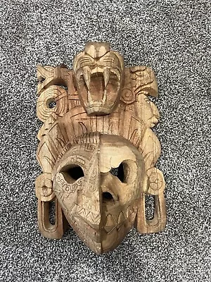 Wooden Carved Mayan Aztec Mask • $80