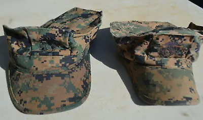 2 Used USMC Covers Marpat Digital Woodland Camo Marine Corps Hat Cap Size M • $12.99