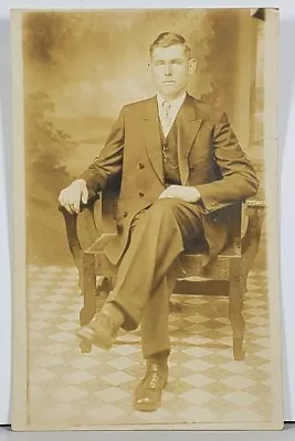 RPPC Young Man Studio Photo Hagerstown Md Family Postcard K2 • $6.95