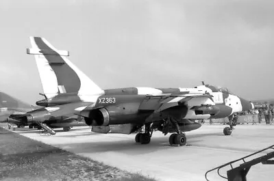 41 Sqn Jaguar GR.1A XZ363 At Florennes 28 Aug 1993 - Original B&W Neg • £1.75