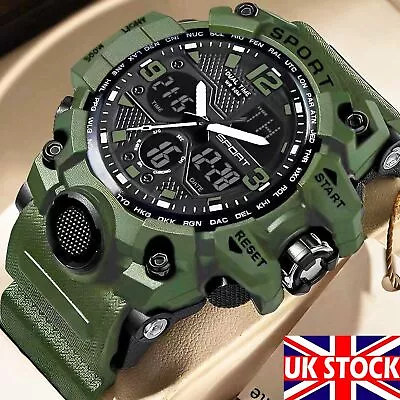 SMAEL Mens Waterproof Sport Military Analog Quartz Digital Wrist Watches Boys • £5.75