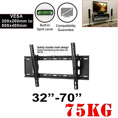 $23.45 • Buy TV Wall Mount Bracket Tilt Slim LCD LED 32 40 42 47 50 55 60 62 65 70 75 Inch