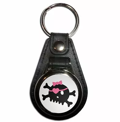 £4.99 • Buy White Skull With Bow - Plastic Medallion Key Ring Colour Choice New