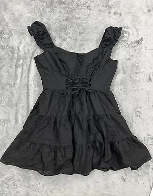 Thorn & Fable Tiered Dress Black Hot Topic Goth Size XL NWT Lace Up • $24.99