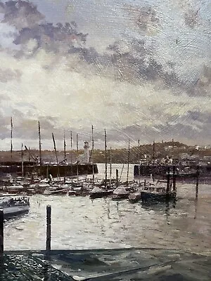 Oil Painting Scarborough Harbour By Michael Salt • £100