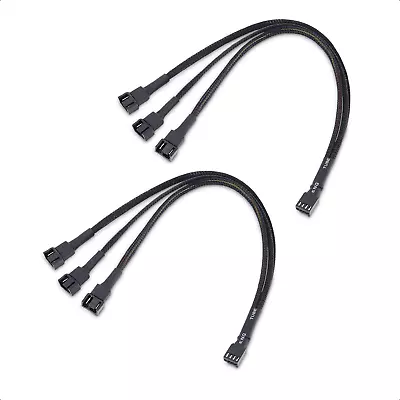 2-Pack 3 Way 4 Pin PWM Fan Splitter Cable 12 Inches For PC 1 To 3 Converter • $16.66