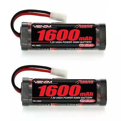 RC Car Battery 2x 7.2v 1600mah NiMH Rechargeable Packs With Tamiya Plug - 2 Pack • £23.99