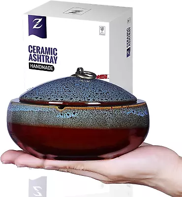 £12.16 • Buy JAIEF Ceramic Ashtray With Lid - WindproofCigarette Ashtray For Indoor/Outdoor