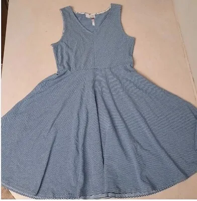 Matilda Jane Sz 12 Girls Blue Striped Dress • $18