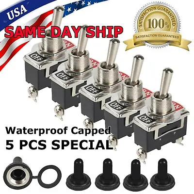 5X 12V SPST Solid Metal Toggle Switch ON/OFF Single Pole For Marine / Automotive • $7.95