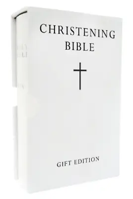 HOLY BIBLE: King James Version (KJV) White Pocket Christening Ed (Leather Bound) • £11.63