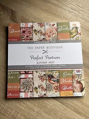 The Paper Boutique - Autumn Mist Embellishment Pad - 8x8 36 Sheets - New • £5
