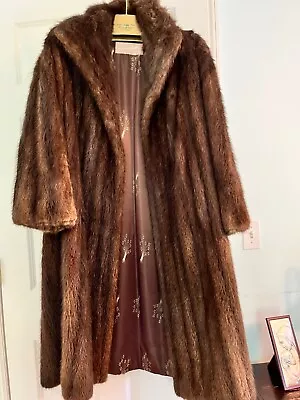 Vintage Genuine Mink Medium To Dark Brown Fur Coat Size Small Medium Stunning • $1