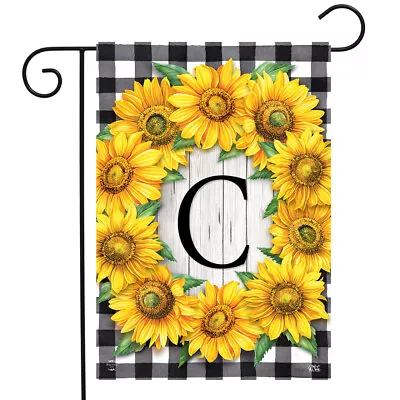 Sunflowers Monogram C Garden Flag • $9.86